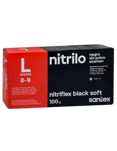 Guantes de nitrilo sin polvo Santex....