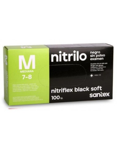 Guantes de nitrilo sin polvo Santex....